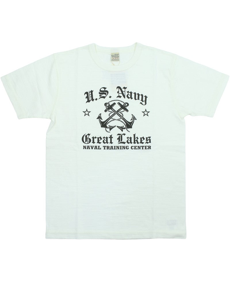 BR79727 / BUZZ RICKSON'S SLUB YARN PRINT TEE "USN GREAT LAKES"