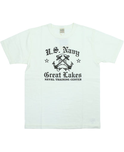 BR79727 / BUZZ RICKSON'S SLUB YARN PRINT TEE "USN GREAT LAKES"
