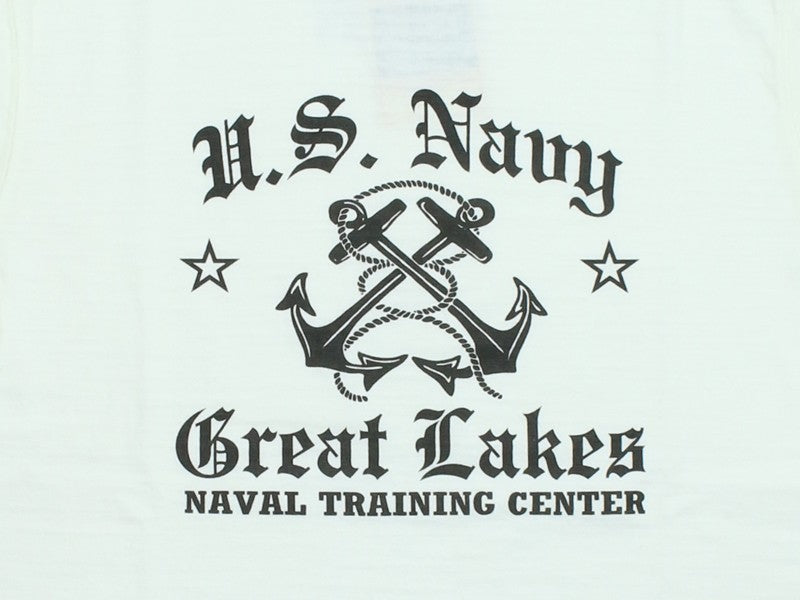 BR79727 / BUZZ RICKSON'S SLUB YARN PRINT TEE "USN GREAT LAKES"