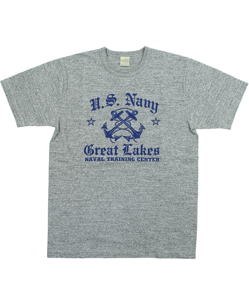 BR79727 / BUZZ RICKSON'S SLUB YARN PRINT TEE "USN GREAT LAKES"
