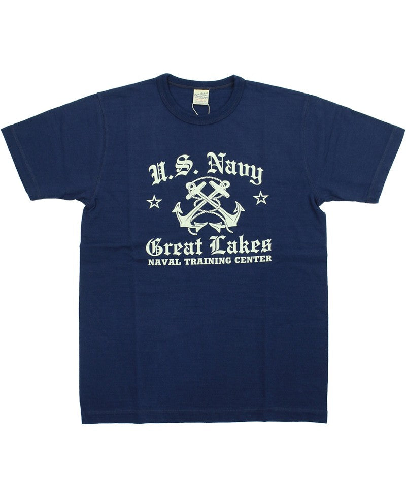 BR79727 / BUZZ RICKSON'S SLUB YARN PRINT TEE "USN GREAT LAKES"