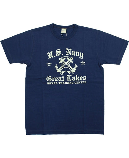 BR79727 / BUZZ RICKSON'S SLUB YARN PRINT TEE "USN GREAT LAKES"