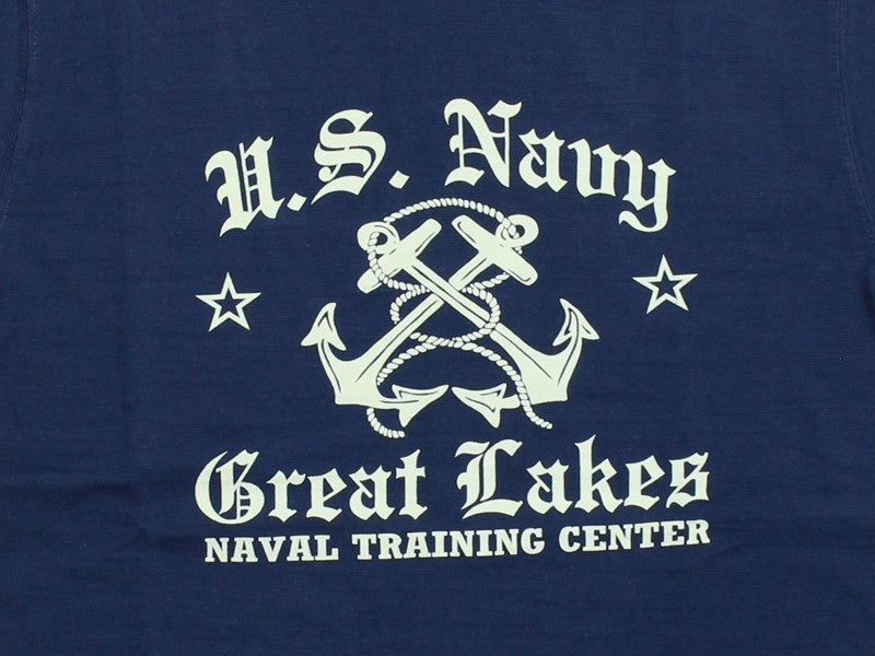 BR79727 / BUZZ RICKSON'S SLUB YARN PRINT TEE "USN GREAT LAKES"
