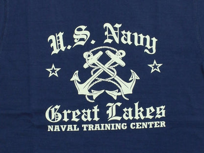 BR79727 / BUZZ RICKSON'S SLUB YARN PRINT TEE "USN GREAT LAKES"