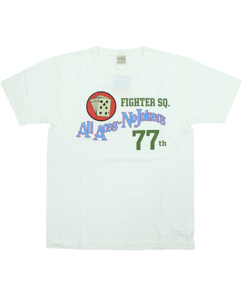 BR79728 / BUZZ RICKSON'S SLUB YARN PRINT TEE "77th FTR SQ."