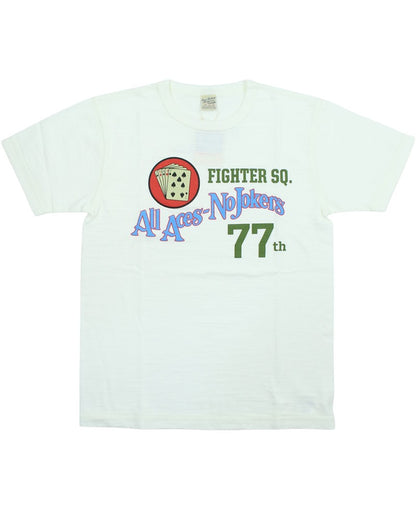 BR79728 / BUZZ RICKSON'S SLUB YARN PRINT TEE "77th FTR SQ."
