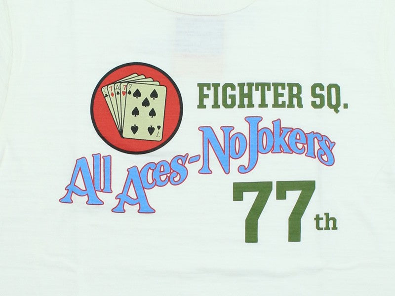 BR79728 / BUZZ RICKSON'S SLUB YARN PRINT TEE "77th FTR SQ."