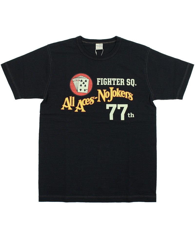 BR79728 / BUZZ RICKSON'S SLUB YARN PRINT TEE "77th FTR SQ."