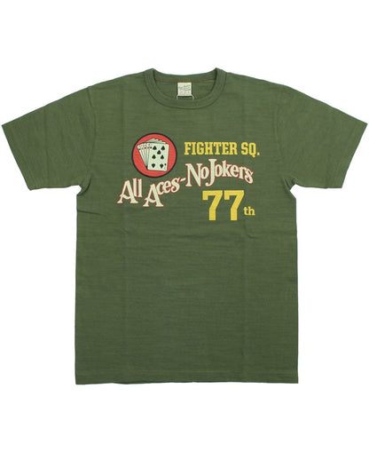 BR79728 / BUZZ RICKSON'S SLUB YARN PRINT TEE "77th FTR SQ."