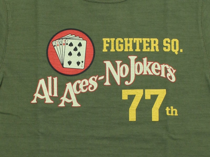 BR79728 / BUZZ RICKSON'S SLUB YARN PRINT TEE "77th FTR SQ."