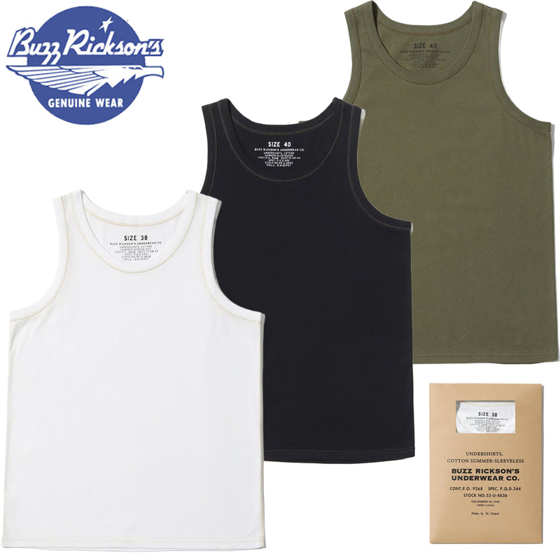 BR79741 / BUZZ RICKSON'S UNDERSHIRTS, COTTON SUMMER-SLEEVELESS