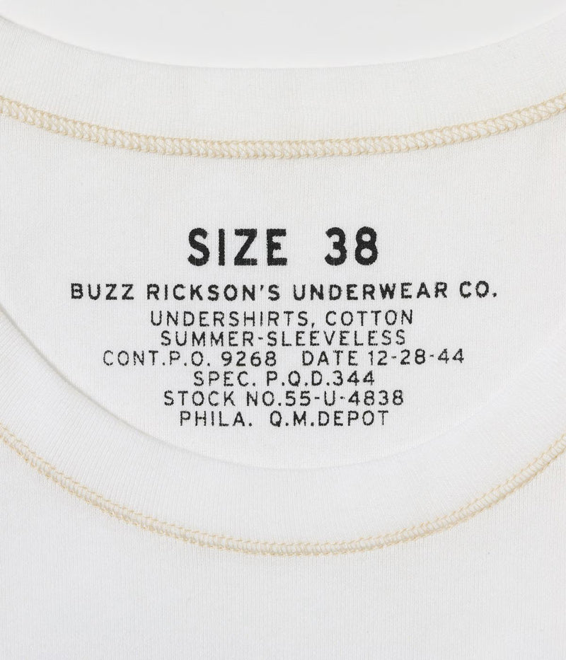 BR79741 / BUZZ RICKSON'S UNDERSHIRTS, COTTON SUMMER-SLEEVELESS