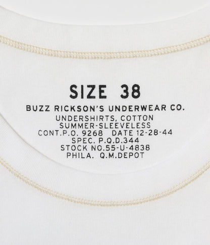 BR79741 / BUZZ RICKSON'S UNDERSHIRTS, COTTON SUMMER-SLEEVELESS