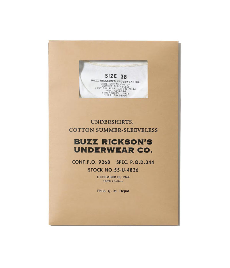BR79741 / BUZZ RICKSON'S UNDERSHIRTS, COTTON SUMMER-SLEEVELESS