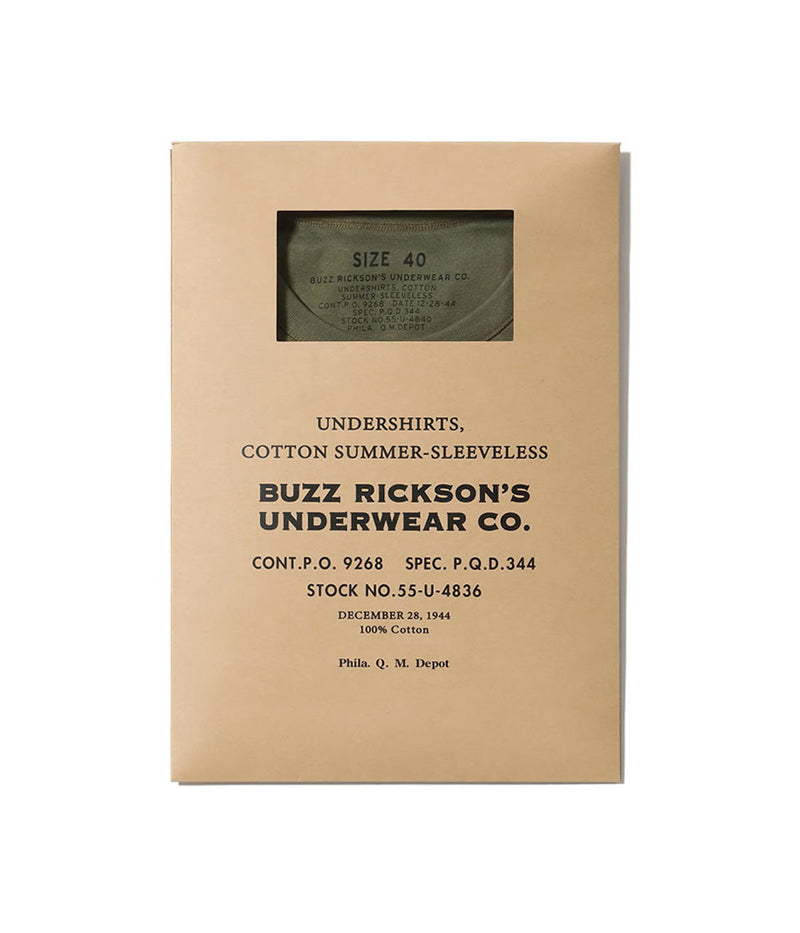 BR79741 / BUZZ RICKSON'S UNDERSHIRTS, COTTON SUMMER-SLEEVELESS