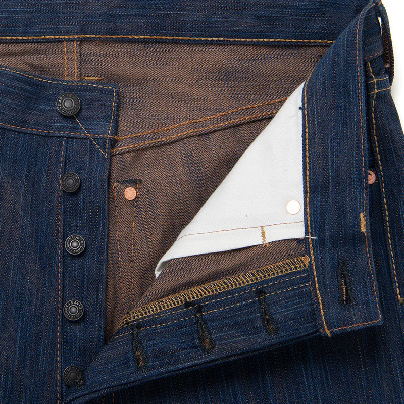 D1905 / STUDIO D'ARTISAN Awa Natural Indigo & Persimmon Tannin Dyed(KAKI-SHIBU) Regular Straight Jeans