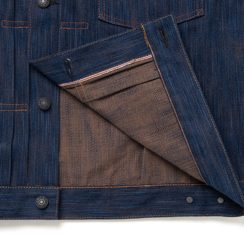 D4615 / STUDIO D'ARTISAN Awa Natural Indigo & Persimmon Tannin Dyed(KAKI-SHIBU) Denim Jacket