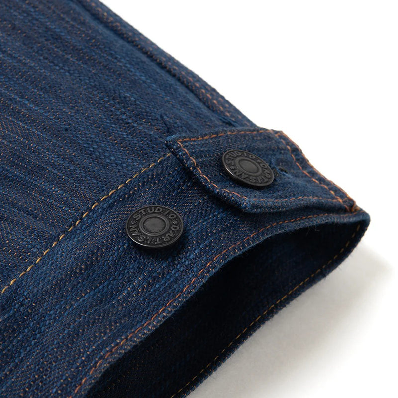 D4615 / STUDIO D'ARTISAN Awa Natural Indigo & Persimmon Tannin Dyed(KAKI-SHIBU) Denim Jacket