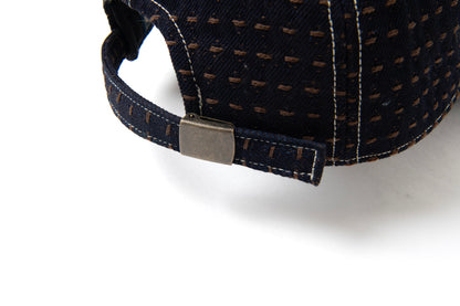 D7578 / STUDIO D'ARTISAN KAKI-SHIBU SASHIKO DENIM CAP