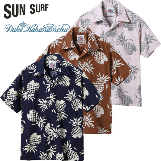 DK37811 / SUNSURF DUKE KAHANAMOKU COTTON HAWAIIAN SHIRT “DUKE'S PINEAPPLE”