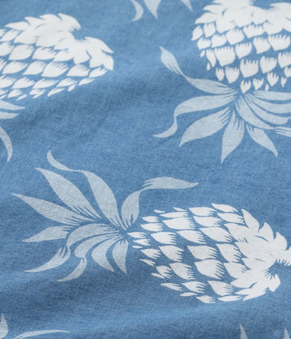 DK39045 / SUNSURF DUKE KAHANAMOKU INDIGO COTTON HAWAIIAN SHIRT “DUKE'S PINEAPPLE”