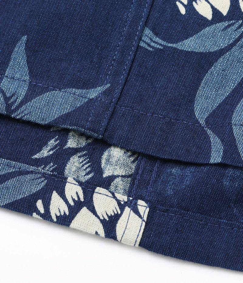 DK39045 / SUNSURF DUKE KAHANAMOKU INDIGO COTTON HAWAIIAN SHIRT “DUKE'S PINEAPPLE”
