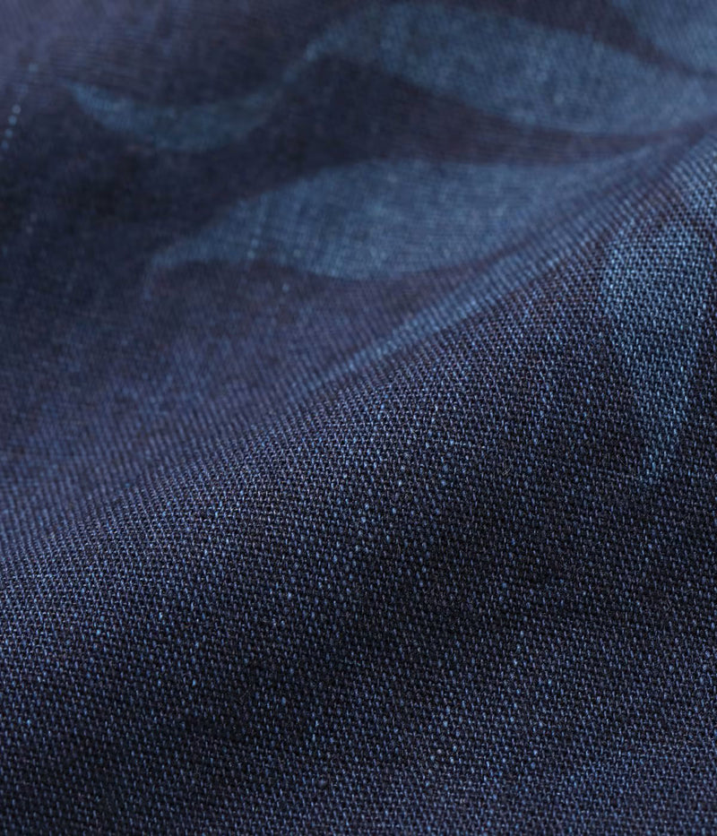 DK39641 / SUNSURF DUKE KAHANAMOKU INDIGO COTTON HAWAIIAN SHIRT “DUKE'S PINEAPPLE”