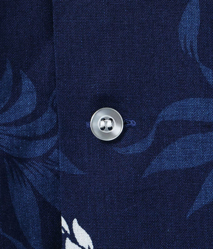 DK39641 / SUNSURF DUKE KAHANAMOKU INDIGO COTTON HAWAIIAN SHIRT “DUKE'S PINEAPPLE”
