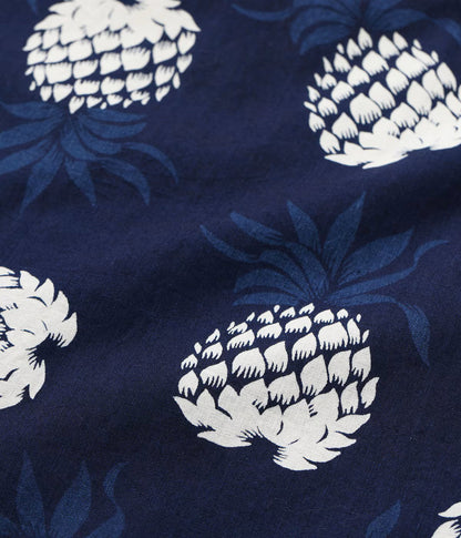 DK39641 / SUNSURF DUKE KAHANAMOKU INDIGO COTTON HAWAIIAN SHIRT “DUKE'S PINEAPPLE”