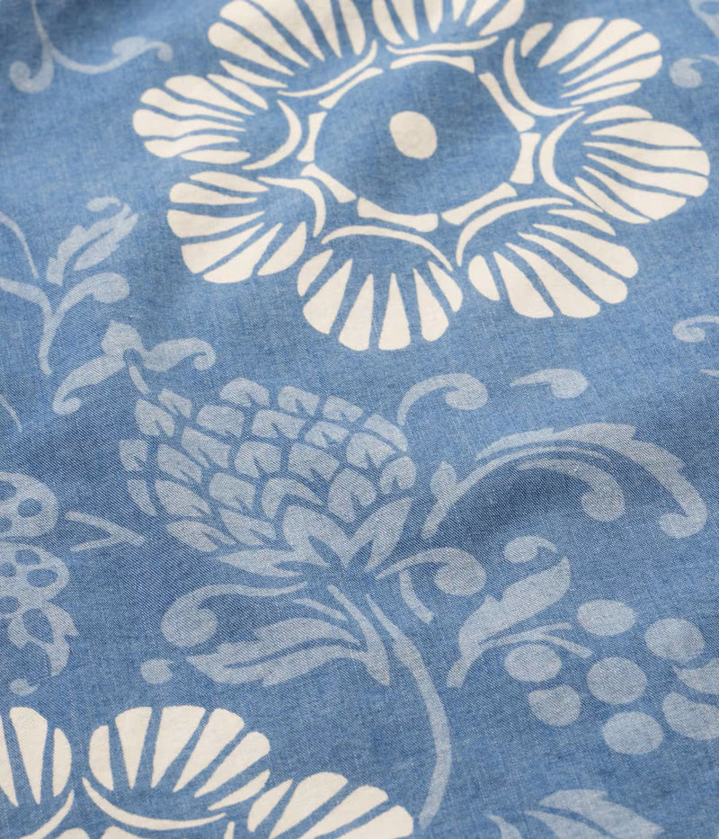 DK39642 / SUNSURF DUKE KAHANAMOKU INDIGO COTTON HAWAIIAN SHIRT “DUKE'S PALEU”