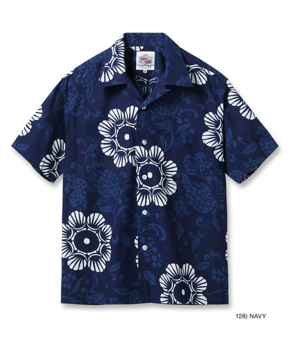DK39642 / SUNSURF DUKE KAHANAMOKU INDIGO COTTON HAWAIIAN SHIRT “DUKE'S PALEU”