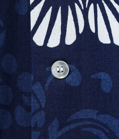 DK39642 / SUNSURF DUKE KAHANAMOKU INDIGO COTTON HAWAIIAN SHIRT “DUKE'S PALEU”