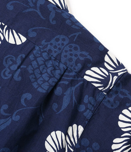 DK39642 / SUNSURF DUKE KAHANAMOKU INDIGO COTTON HAWAIIAN SHIRT “DUKE'S PALEU”