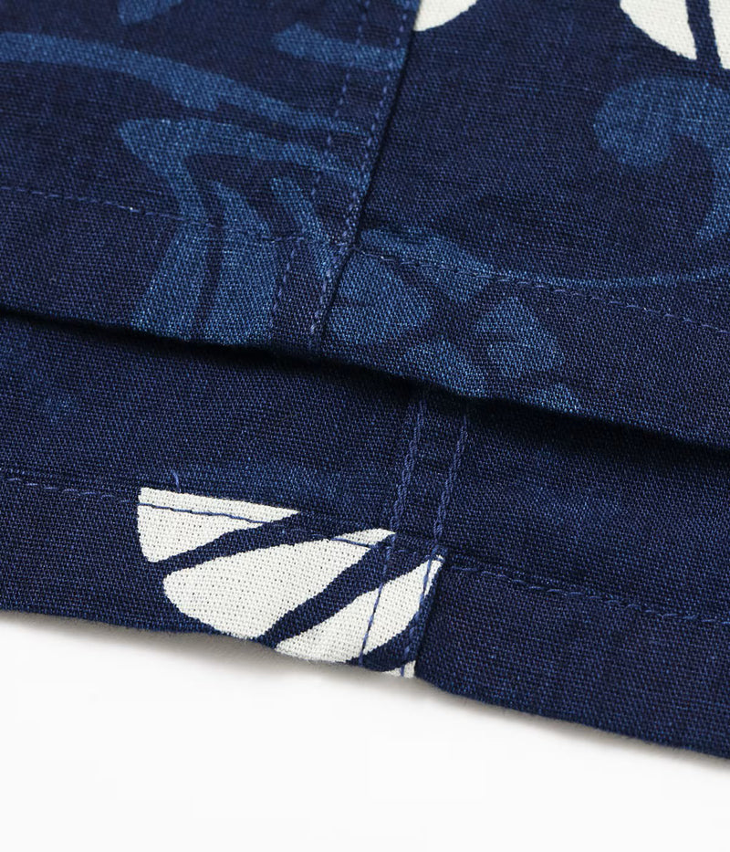 DK39642 / SUNSURF DUKE KAHANAMOKU INDIGO COTTON HAWAIIAN SHIRT “DUKE'S PALEU”