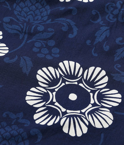 DK39642 / SUNSURF DUKE KAHANAMOKU INDIGO COTTON HAWAIIAN SHIRT “DUKE'S PALEU”