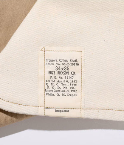M43036 / BUZZ RICKSON'S EARLY MILITARY CHINOS 1942 MODEL (ONE WASH)
