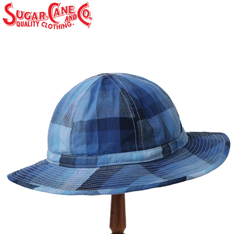 SC02744 / SUGAR CANE 10oz. INDIGO GRADATION CHECK WORK HAT