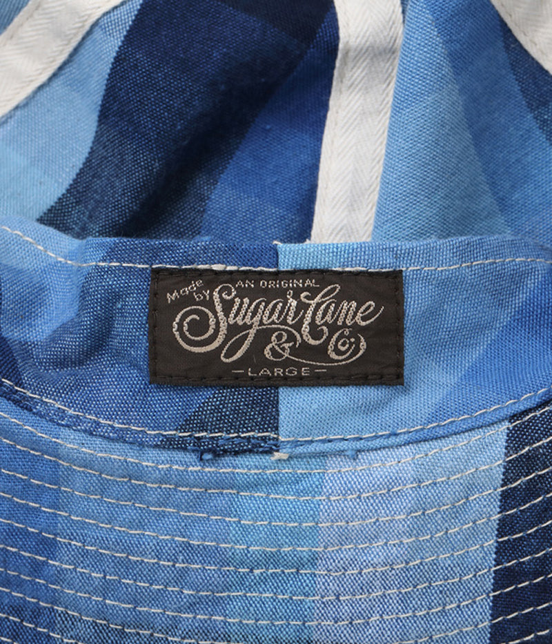 SC02744 / SUGAR CANE 10oz. INDIGO GRADATION CHECK WORK HAT