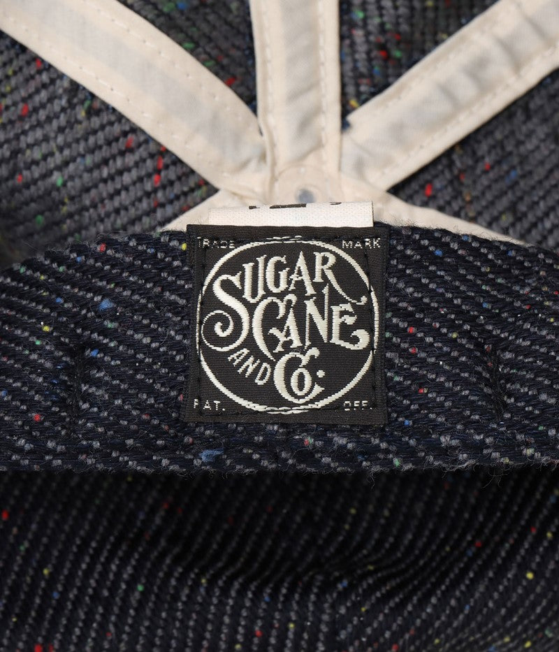 SC02768 / SUGAR CANE FICTION ROMANCE 13.7oz. INDIGO NEP DENIM APPLEJACK CAP 