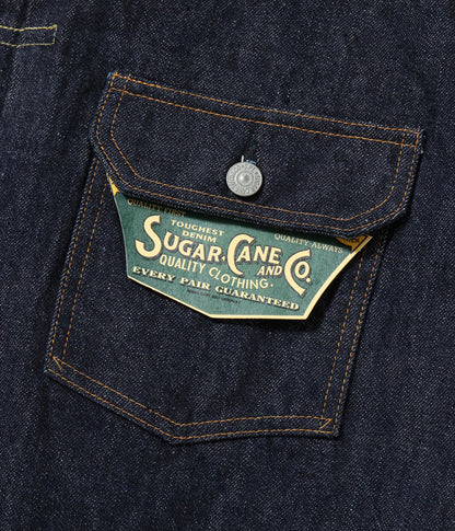 SC11936T / SUGAR CANE  13oz. STANDARD DENIM BLOUSE STANDARD DENIM 1936 MODEL (T-BACK)