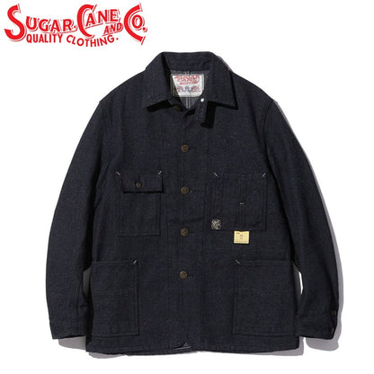 SC15445 / SUGAR CANE FICTION ROMANCE 13.7oz. INDIGO NEP DENIM WORK COAT