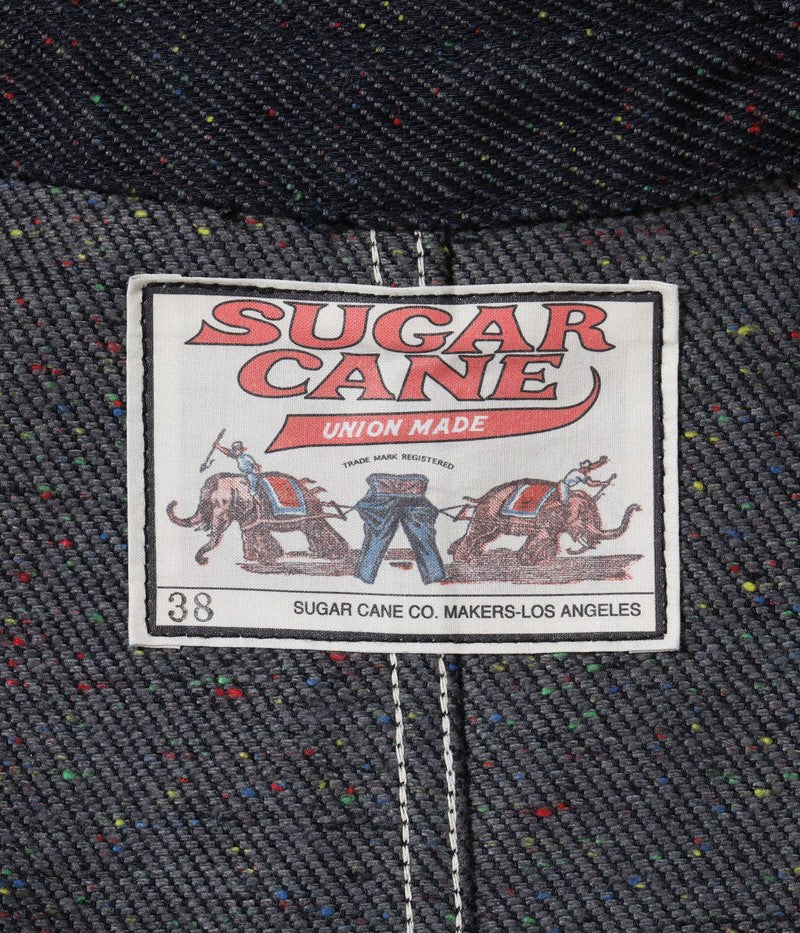 SC15445 / SUGAR CANE FICTION ROMANCE 13.7oz. INDIGO NEP DENIM WORK COAT