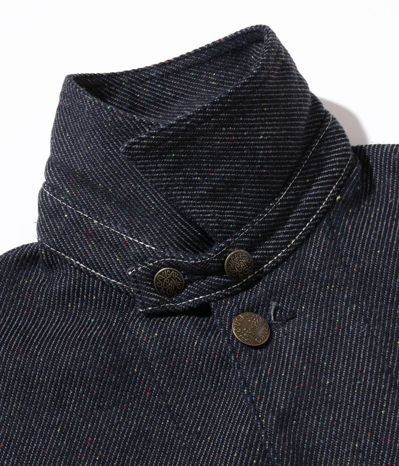 SC15445 / SUGAR CANE FICTION ROMANCE 13.7oz. INDIGO NEP DENIM WORK COAT