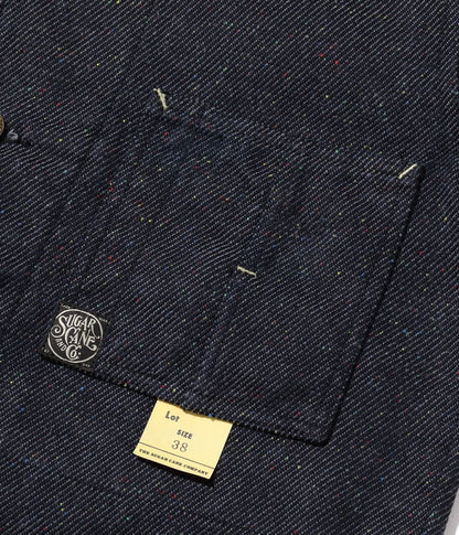 SC15445 / SUGAR CANE FICTION ROMANCE 13.7oz. INDIGO NEP DENIM WORK COAT