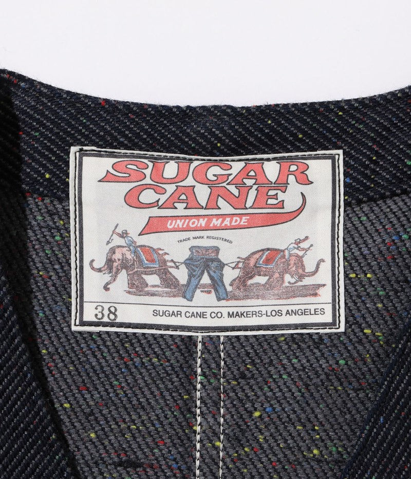 SC15446 / SUGAR CANE FICTION ROMANCE 13.7oz. INDIGO NEP DENIM WORK VEST