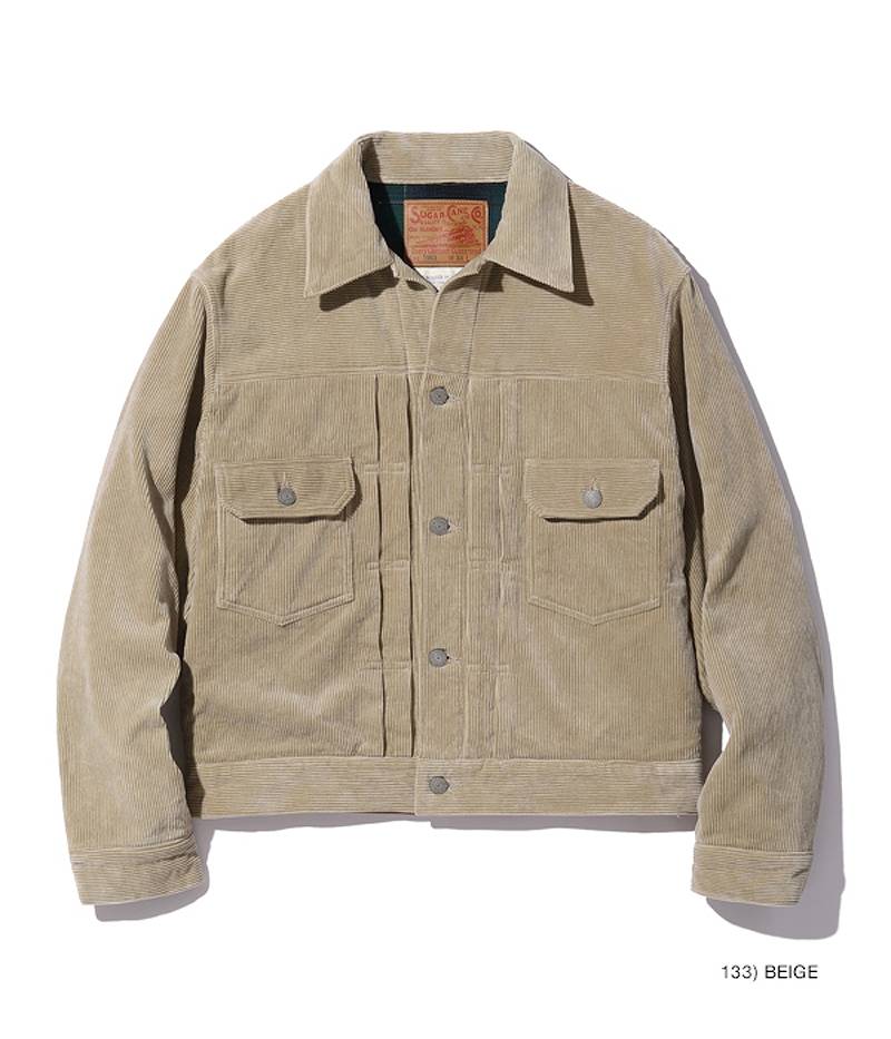 SC15463 / SUGAR CANE 9W CORDUROY HEAVY FRANNEL LINED JACKET