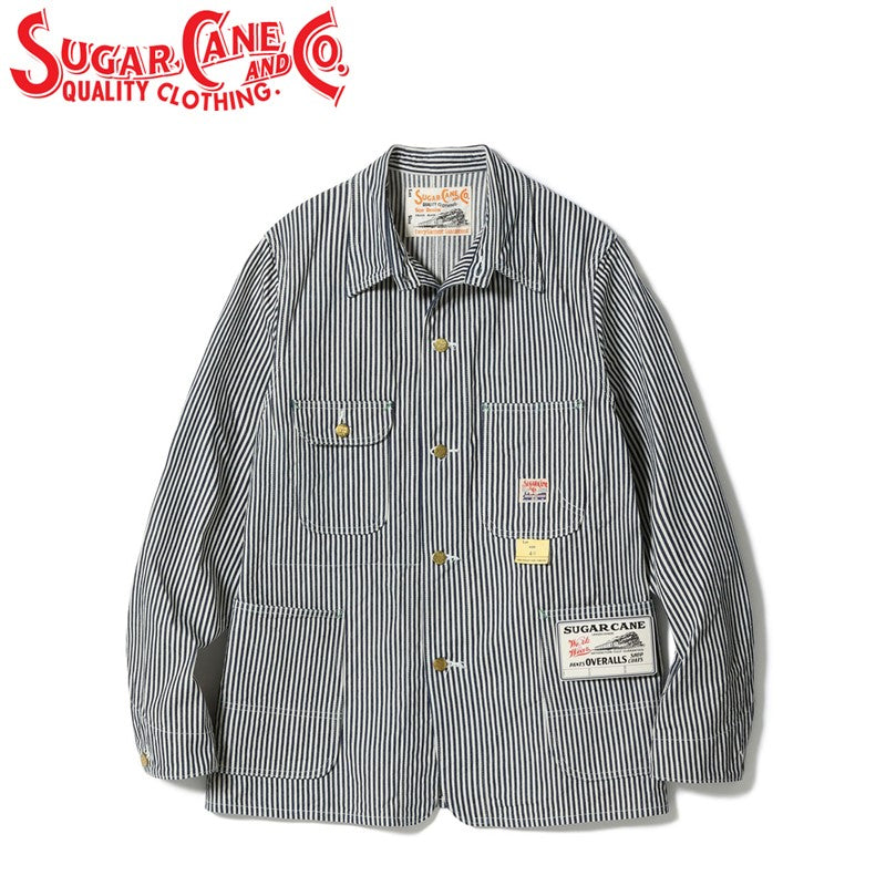 SC15656 / SUGAR CANE 11oz. HICKORY STRIPE WORK COAT