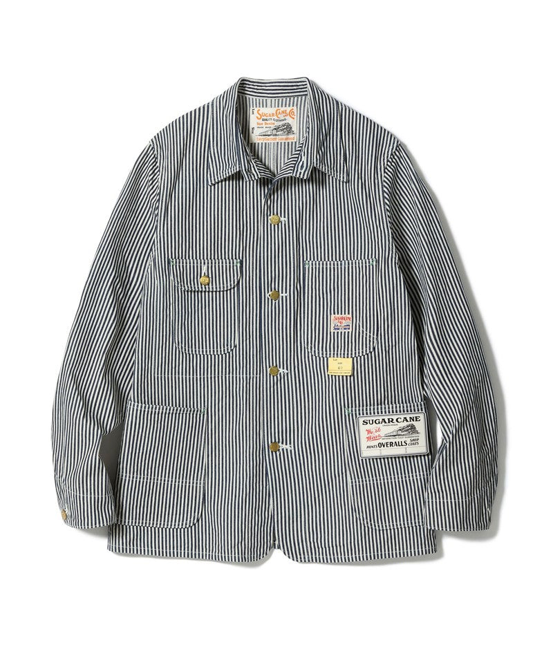 SC15656 / SUGAR CANE 11oz. HICKORY STRIPE WORK COAT