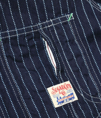 SC15658 / SUGAR CANE 9oz. WABASH STRIPE WORK COAT