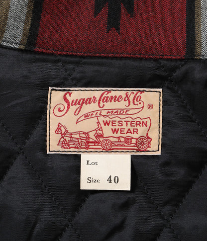 SC15827 / SUGAR CANE  NATIVE AMERICAN WOOL COTTON JACQUARD PADDED WORK COAT